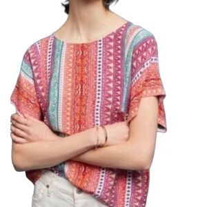 Anthropologie Maeve Milla Multicolor Boho Top